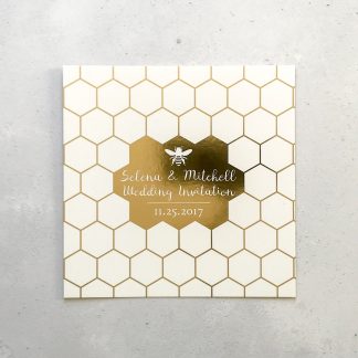 Honey Bee Foiled Invite