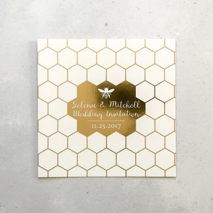 Honey Bee Foiled Invite