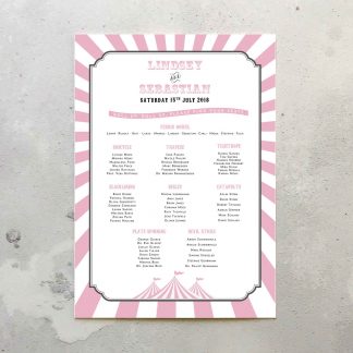 Carnival Pink Table Plan