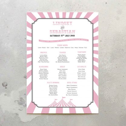 Carnival Pink Table Plan