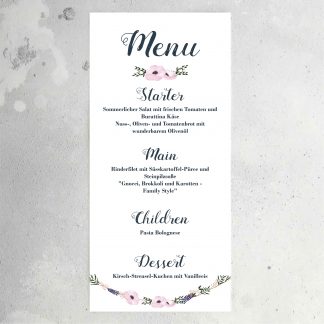 Floral menu