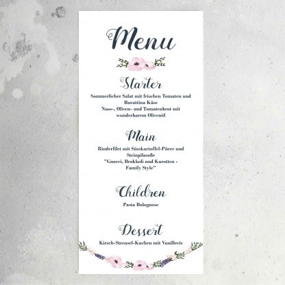 Floral menu
