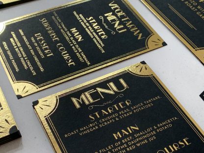 gatsby foiled menus