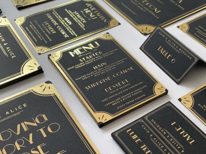 gatsby foiled place cards