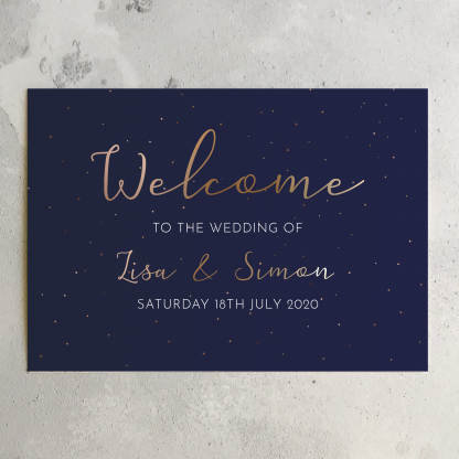 starry night welcome sign