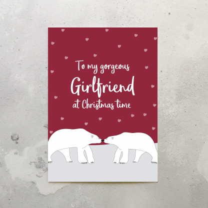 Girlfriend Polar Bear Christmas Card