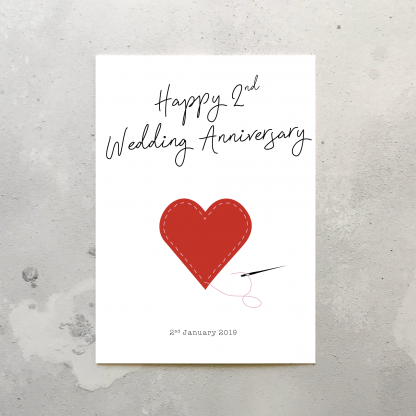 2nd wedding anniversary card