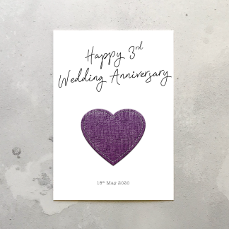 3rd wedding anniversary card