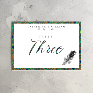 Peacock Table Signs