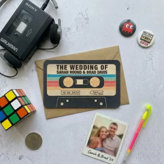 cassette tape save the date