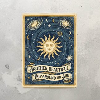 Trip around sun birthday card