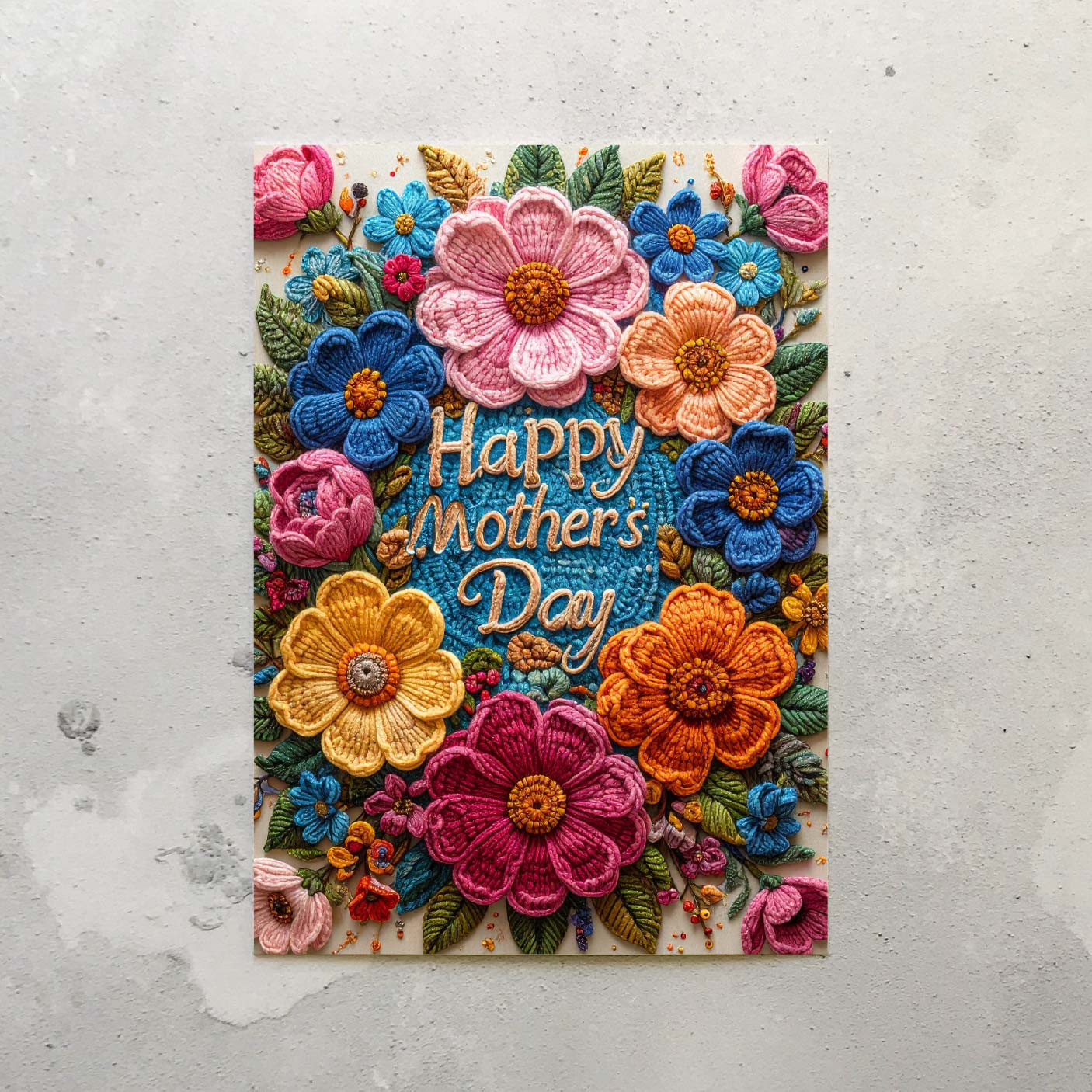 Crochet mothers day card